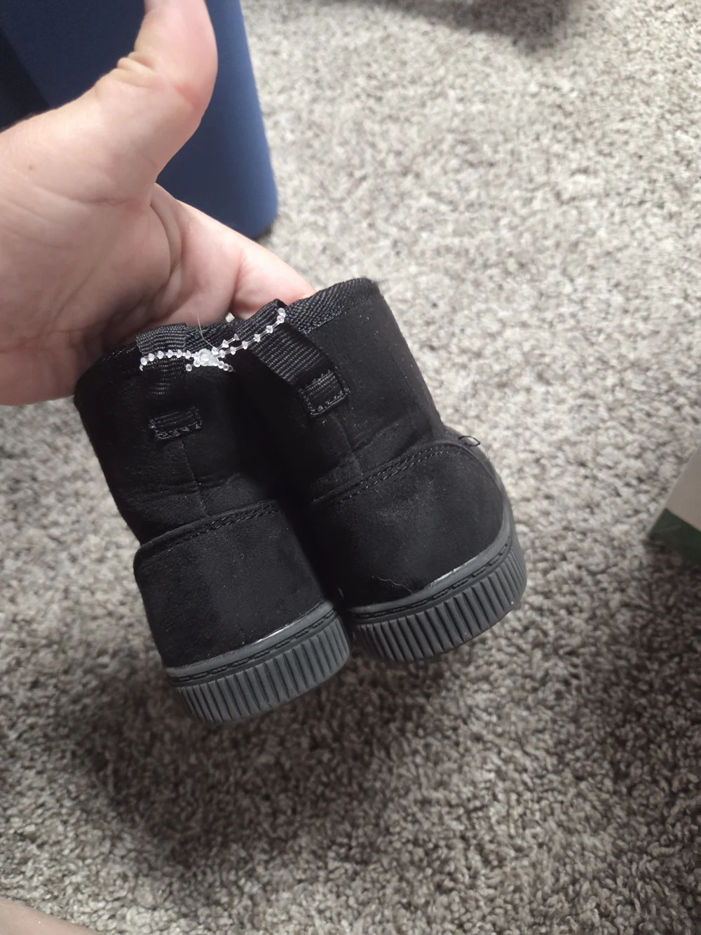 Cat & Jack Black Faux Suede Kids Winter Boots